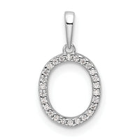 14K White Gold Diamond Letter O Initial Pendant-PM9798O-008-WA
