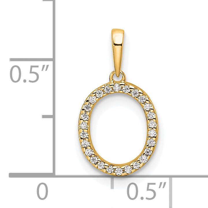 14K Diamond Letter O Initial Pendant-PM9798O-008-YA