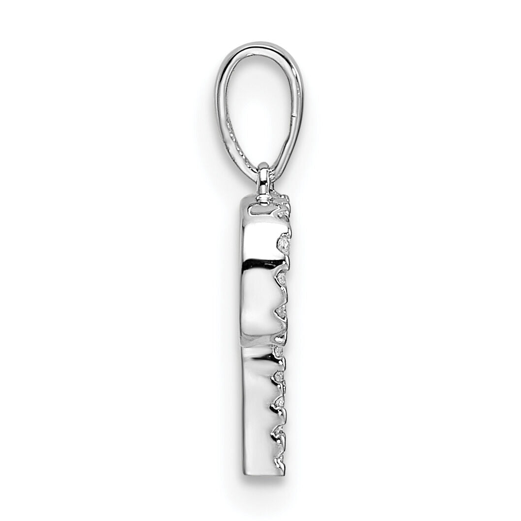 14K White Gold Diamond Letter P Initial Pendant-PM9798P-006-WA