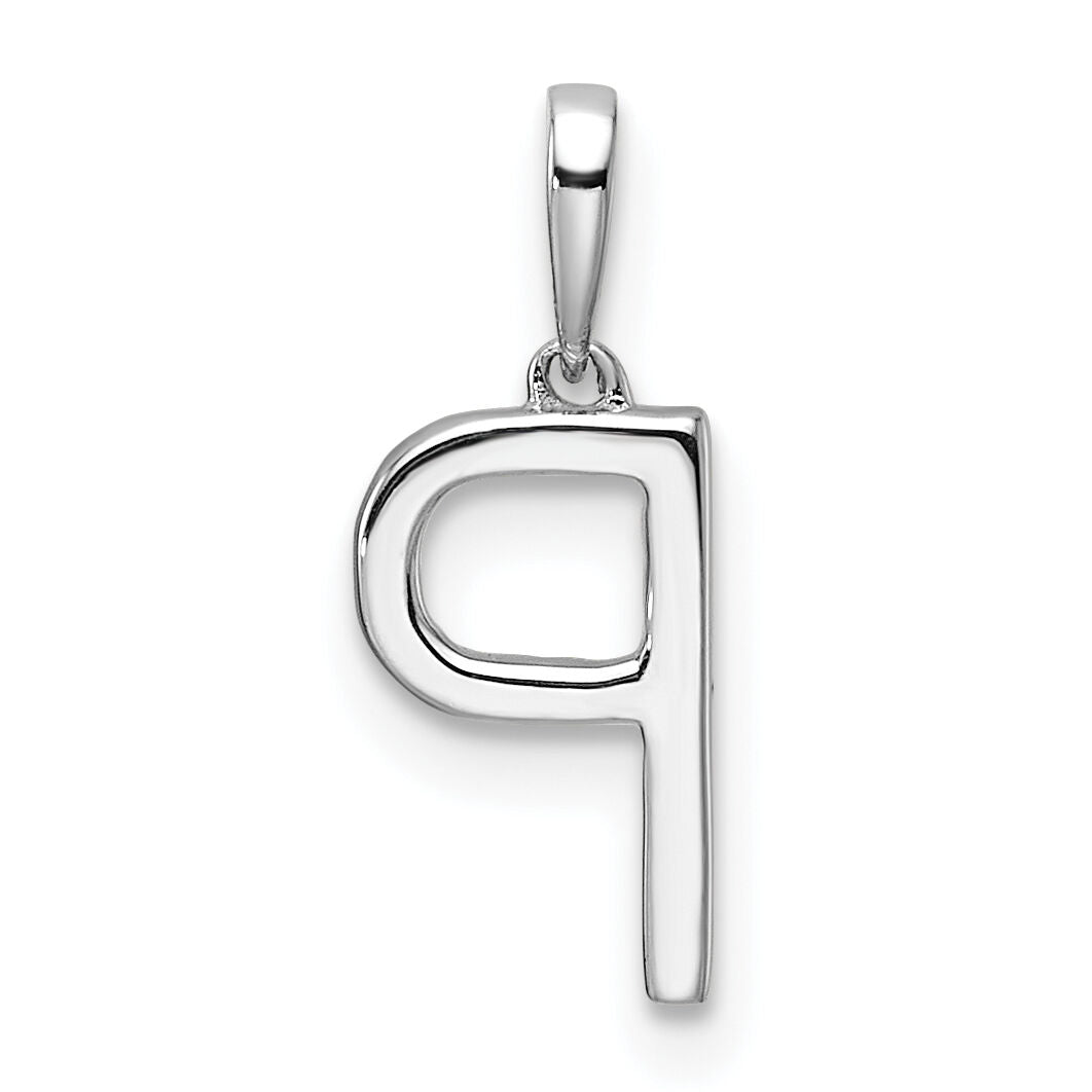 14K White Gold Diamond Letter P Initial Pendant-PM9798P-006-WA