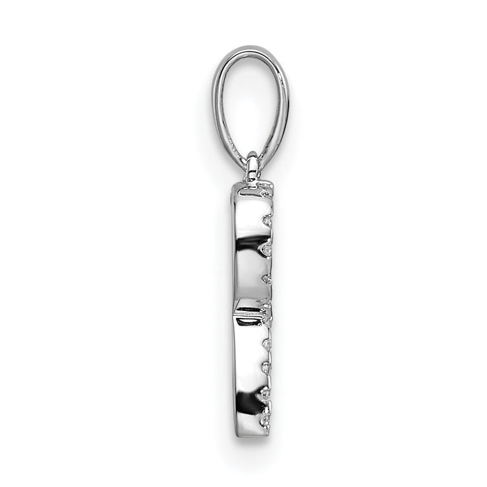 14K White Gold Diamond Letter R Initial Pendant-PM9798R-008-WA