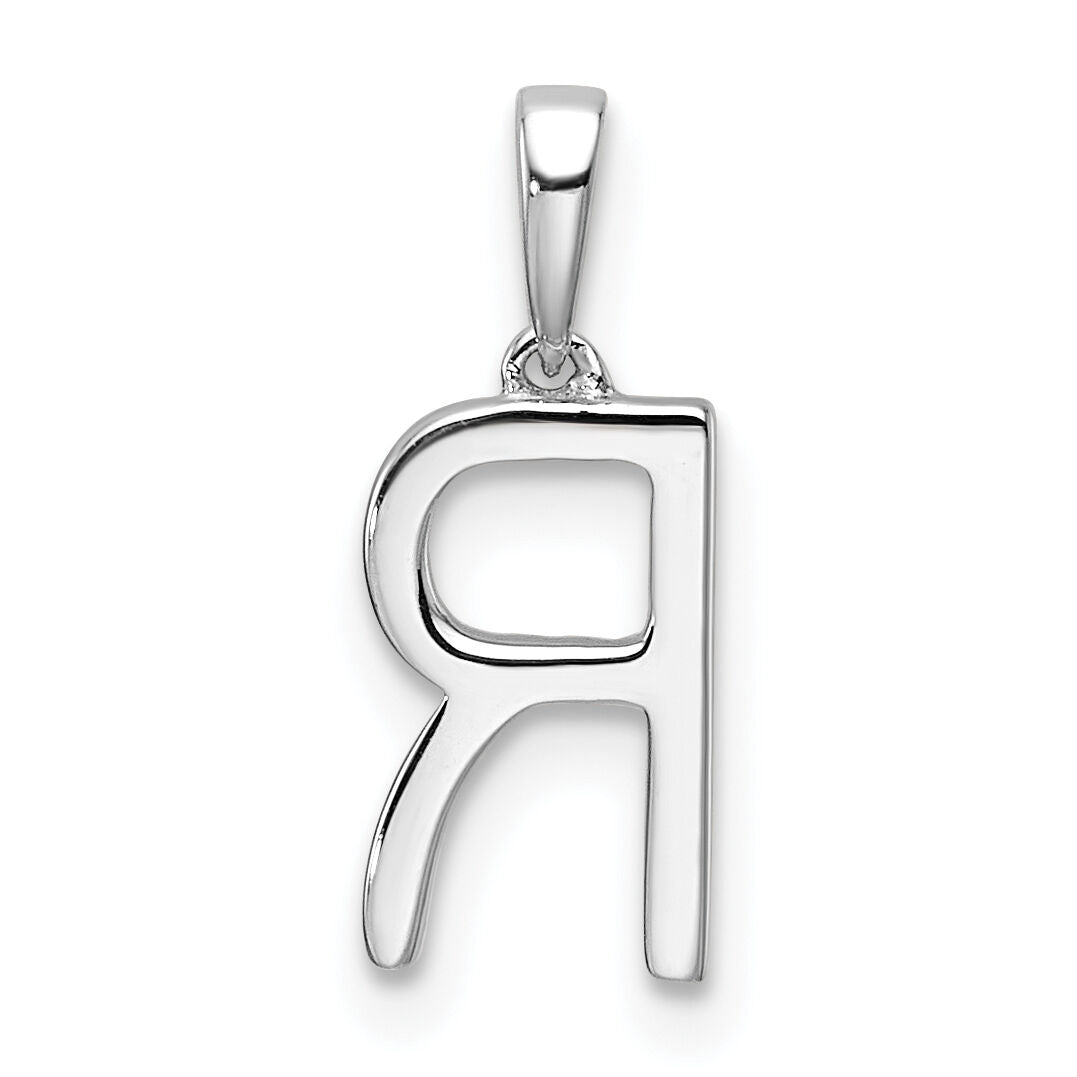 14K White Gold Diamond Letter R Initial Pendant-PM9798R-008-WA
