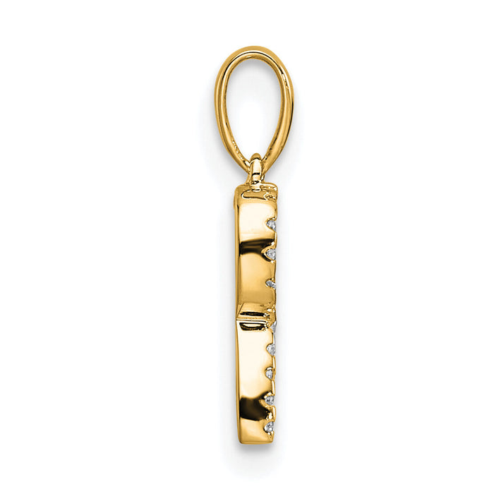 14K Diamond Letter R Initial Pendant-PM9798R-008-YA