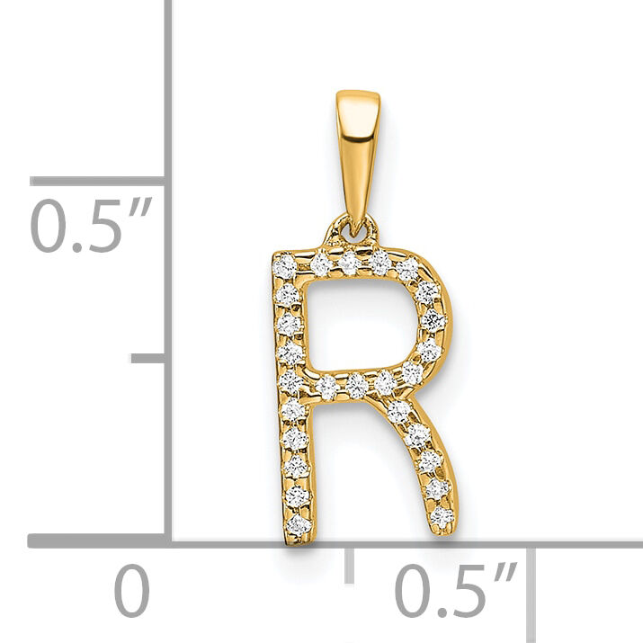14K Diamond Letter R Initial Pendant-PM9798R-008-YA