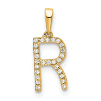 14K Diamond Letter R Initial Pendant-PM9798R-008-YA