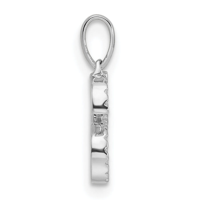 14K White Gold Diamond Letter S Initial Pendant-PM9798S-008-WA