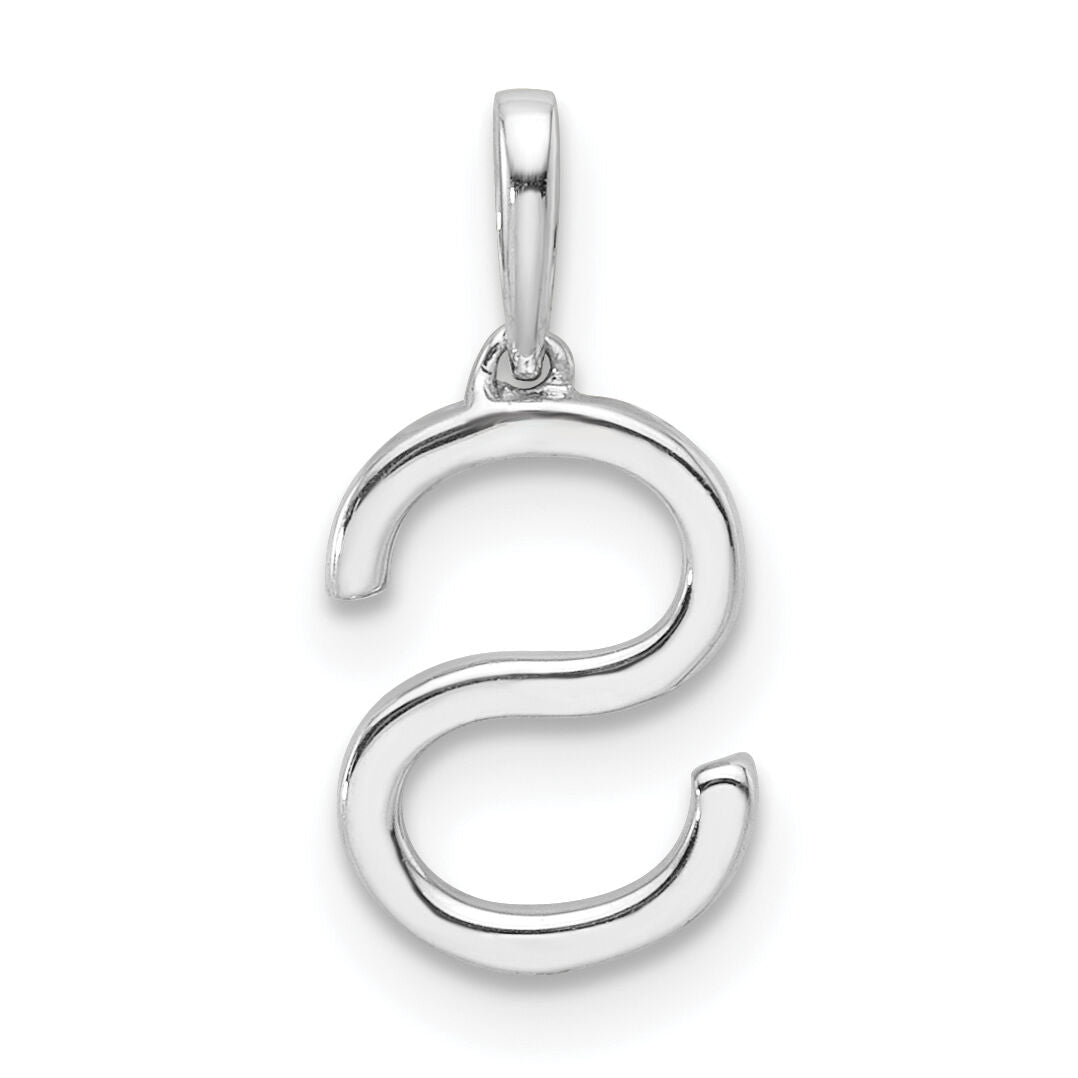 14K White Gold Diamond Letter S Initial Pendant-PM9798S-008-WA