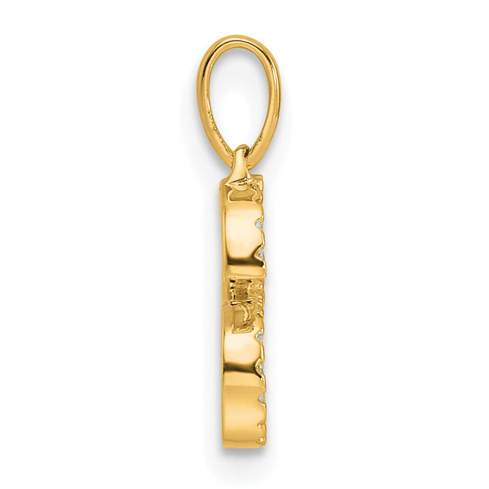 14K Diamond Letter S Initial Pendant-PM9798S-008-YA
