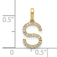 14K Diamond Letter S Initial Pendant-PM9798S-008-YA