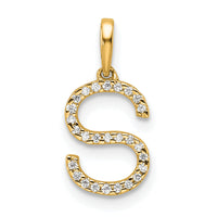 14K Diamond Letter S Initial Pendant-PM9798S-008-YA