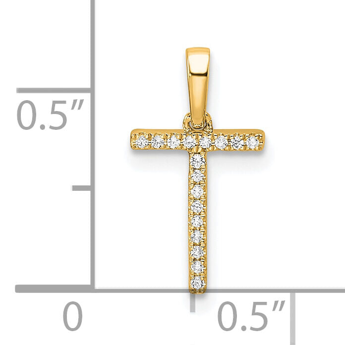 14K Diamond Letter T Initial Pendant-PM9798T-005-YA