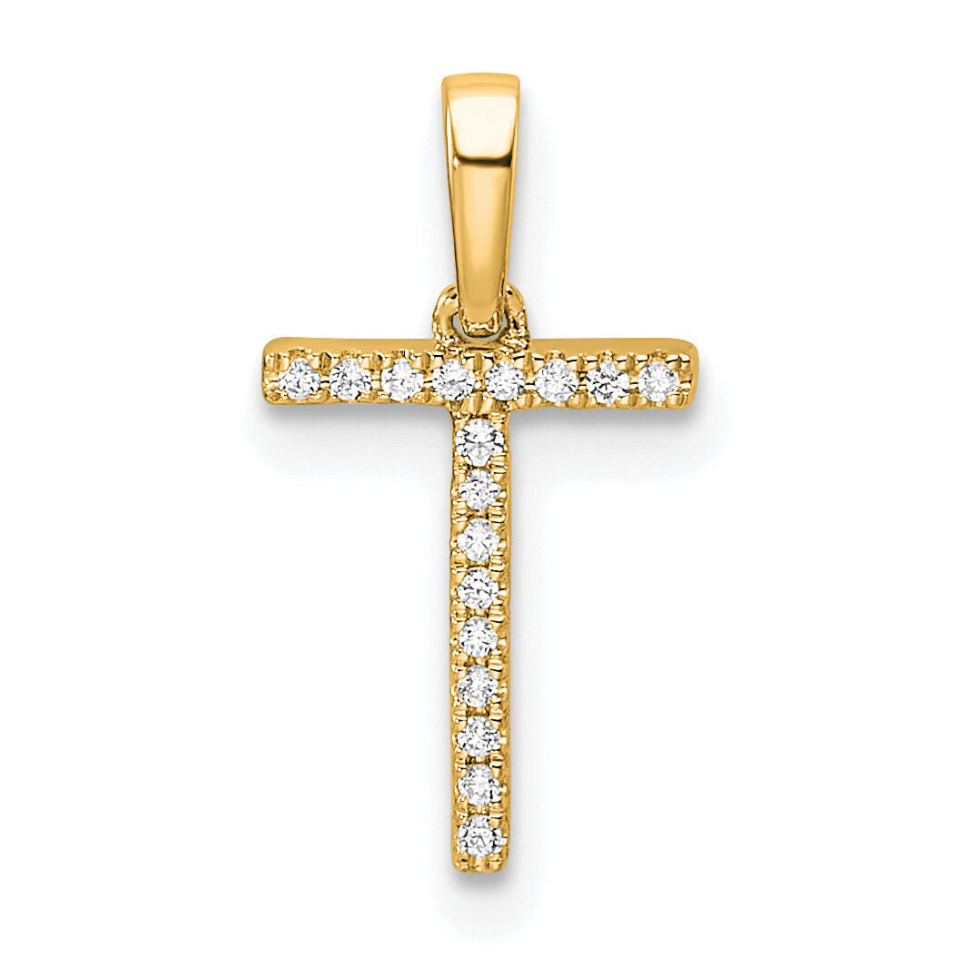 14K Diamond Letter T Initial Pendant-PM9798T-005-YA