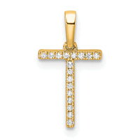14K Diamond Letter T Initial Pendant-PM9798T-005-YA