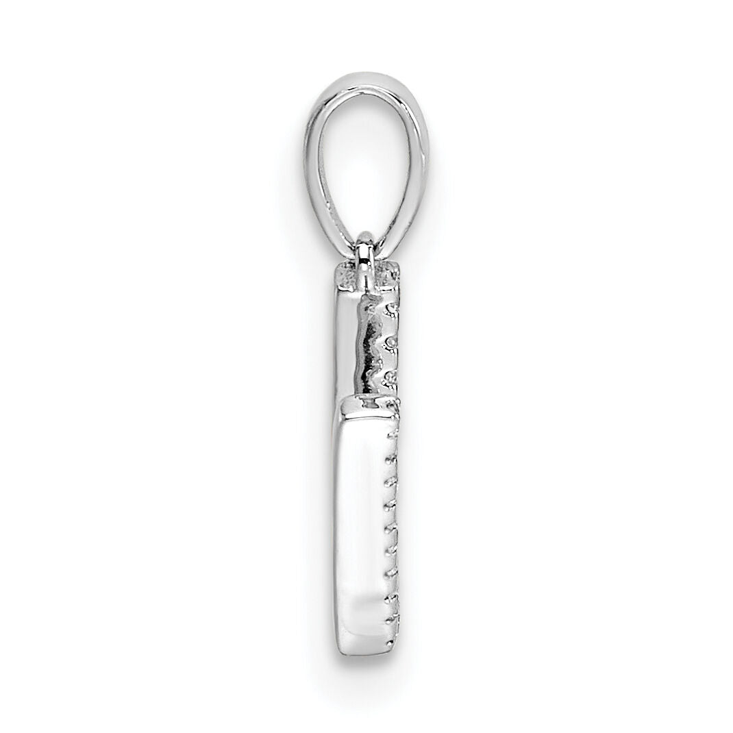 14K White Gold Diamond Letter V Initial Pendant-PM9798V-006-WA