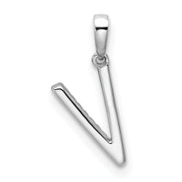 14K White Gold Diamond Letter V Initial Pendant-PM9798V-006-WA