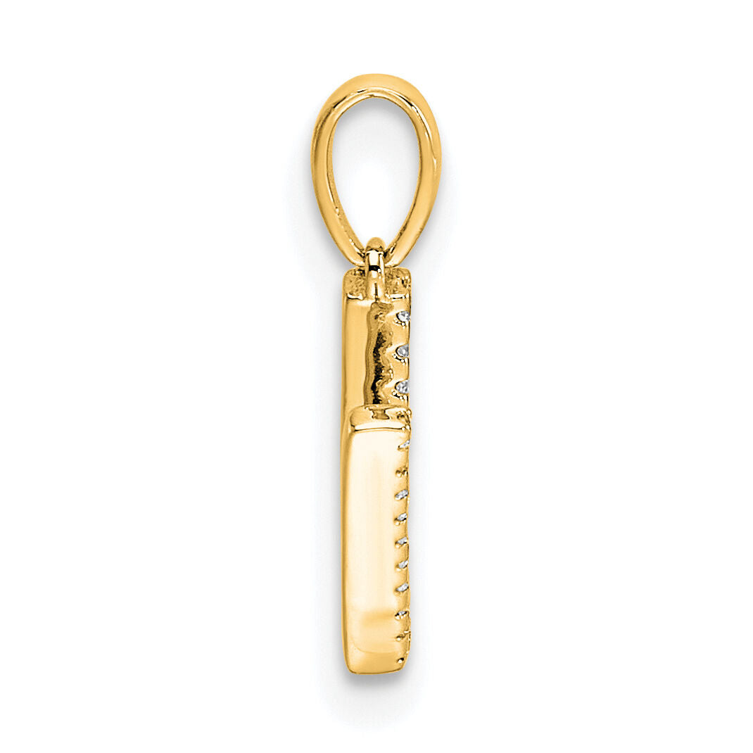 14K Diamond Letter V Initial Pendant-PM9798V-006-YA