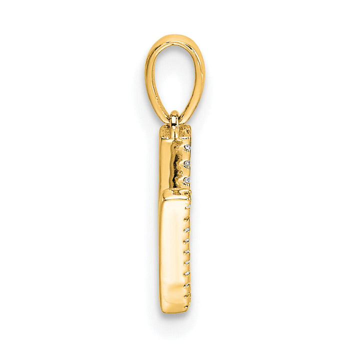 14K Diamond Letter V Initial Pendant-PM9798V-006-YA