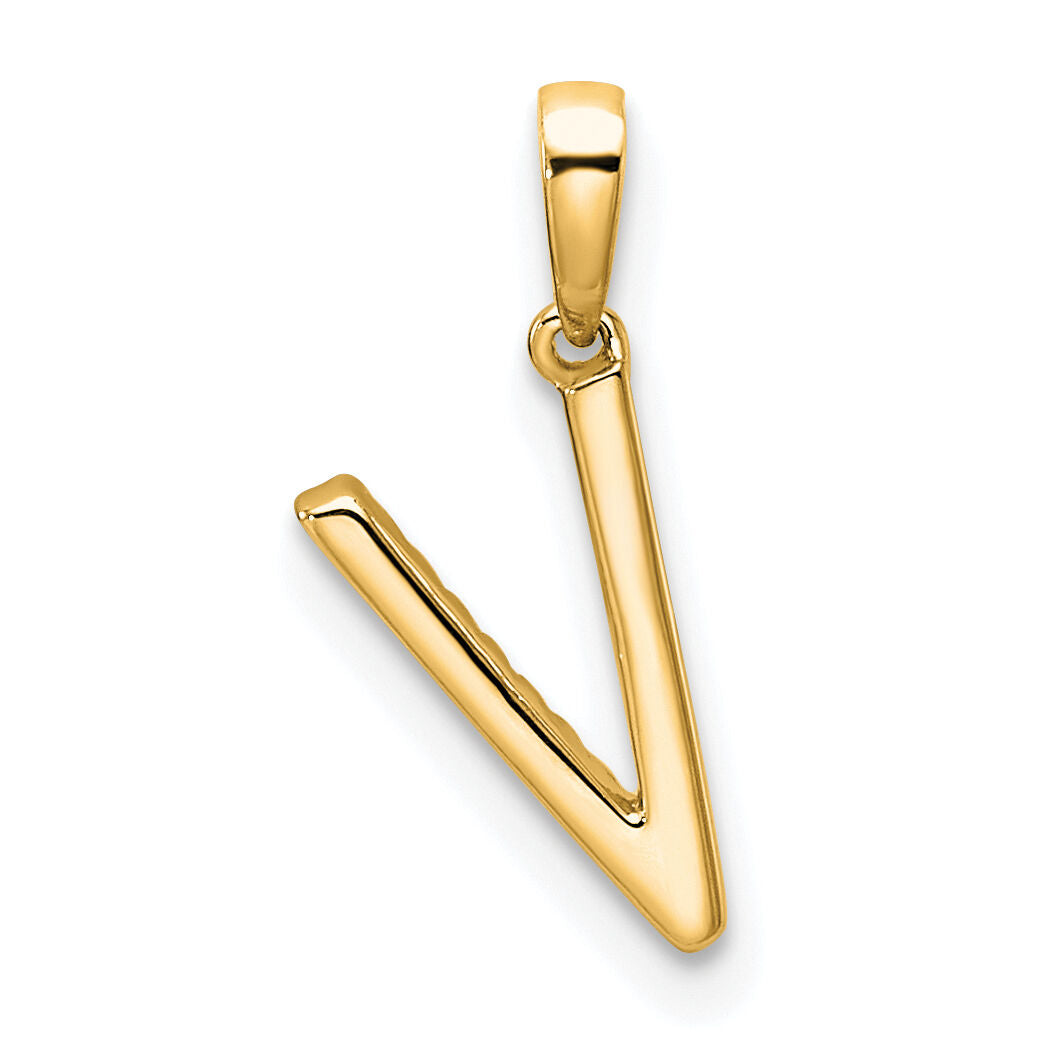 14K Diamond Letter V Initial Pendant-PM9798V-006-YA