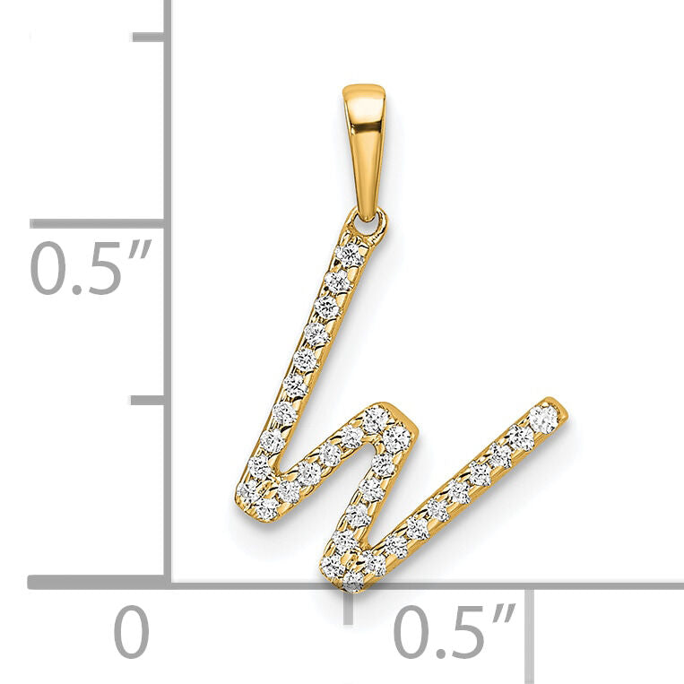 14K Diamond Letter W Initial Pendant-PM9798W-010-YA