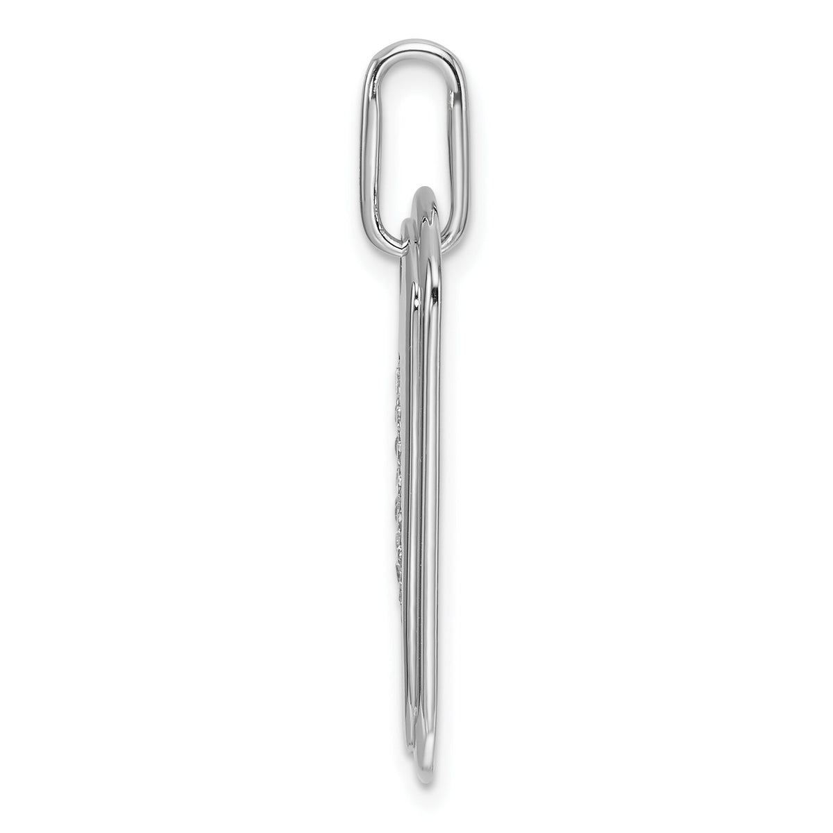 14K White Gold  Diamond Initial A Dog Tag Charm-PM9842A-019-WA