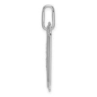 14K White Gold  Diamond Initial A Dog Tag Charm-PM9842A-019-WA