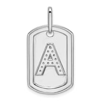 14K White Gold  Diamond Initial A Dog Tag Charm-PM9842A-019-WA