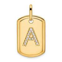 14K Diamond Initial A Dog Tag Charm-PM9842A-019-YA