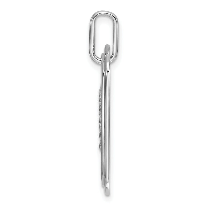 14K White Gold Diamond Initial B Dog Tag Charm-PM9842B-025-WA