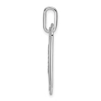14K White Gold Diamond Initial C Dog Tag Charm-PM9842C-018-WA