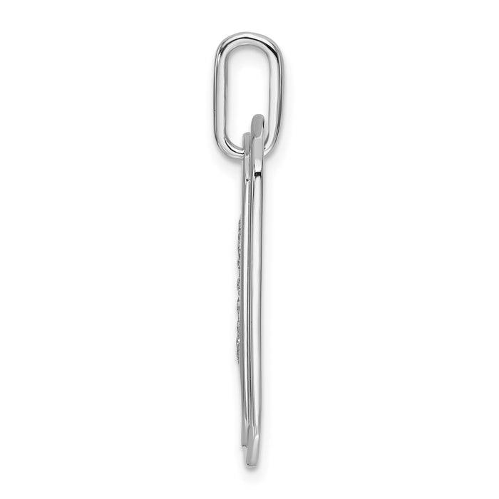 14K White Gold Diamond Initial C Dog Tag Charm-PM9842C-018-WA
