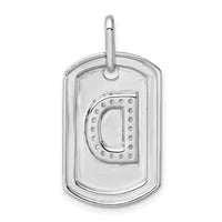 14K White Gold Diamond Initial D Dog Tag Charm-PM9842D-022-WA