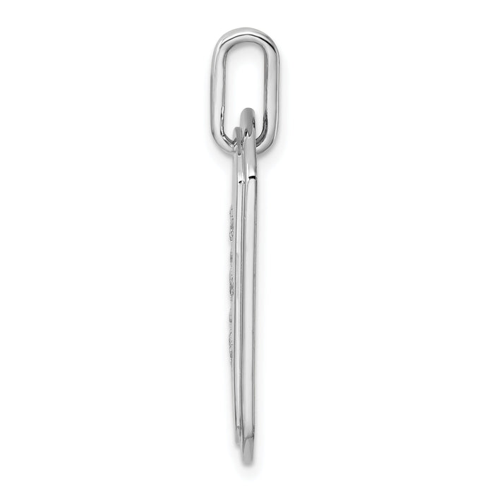 14K White Gold Diamond Initial E Dog Tag Charm-PM9842E-022-WA