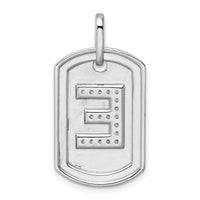 14K White Gold Diamond Initial E Dog Tag Charm-PM9842E-022-WA