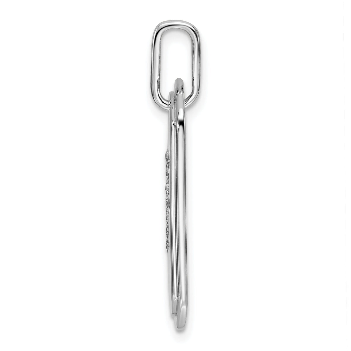 14K White Gold Diamond Initial F Dog Tag Charm-PM9842F-017-WA