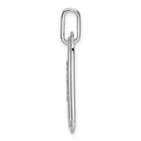 14K White Gold Diamond Initial F Dog Tag Charm-PM9842F-017-WA