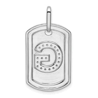 14K White Gold Diamond Initial G Dog Tag Charm-PM9842G-023-WA
