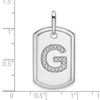 14K White Gold Diamond Initial G Dog Tag Charm-PM9842G-023-WA