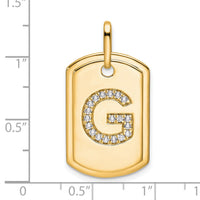 14K Diamond Initial G Dog Tag Charm-PM9842G-023-YA
