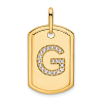 14K Diamond Initial G Dog Tag Charm-PM9842G-023-YA