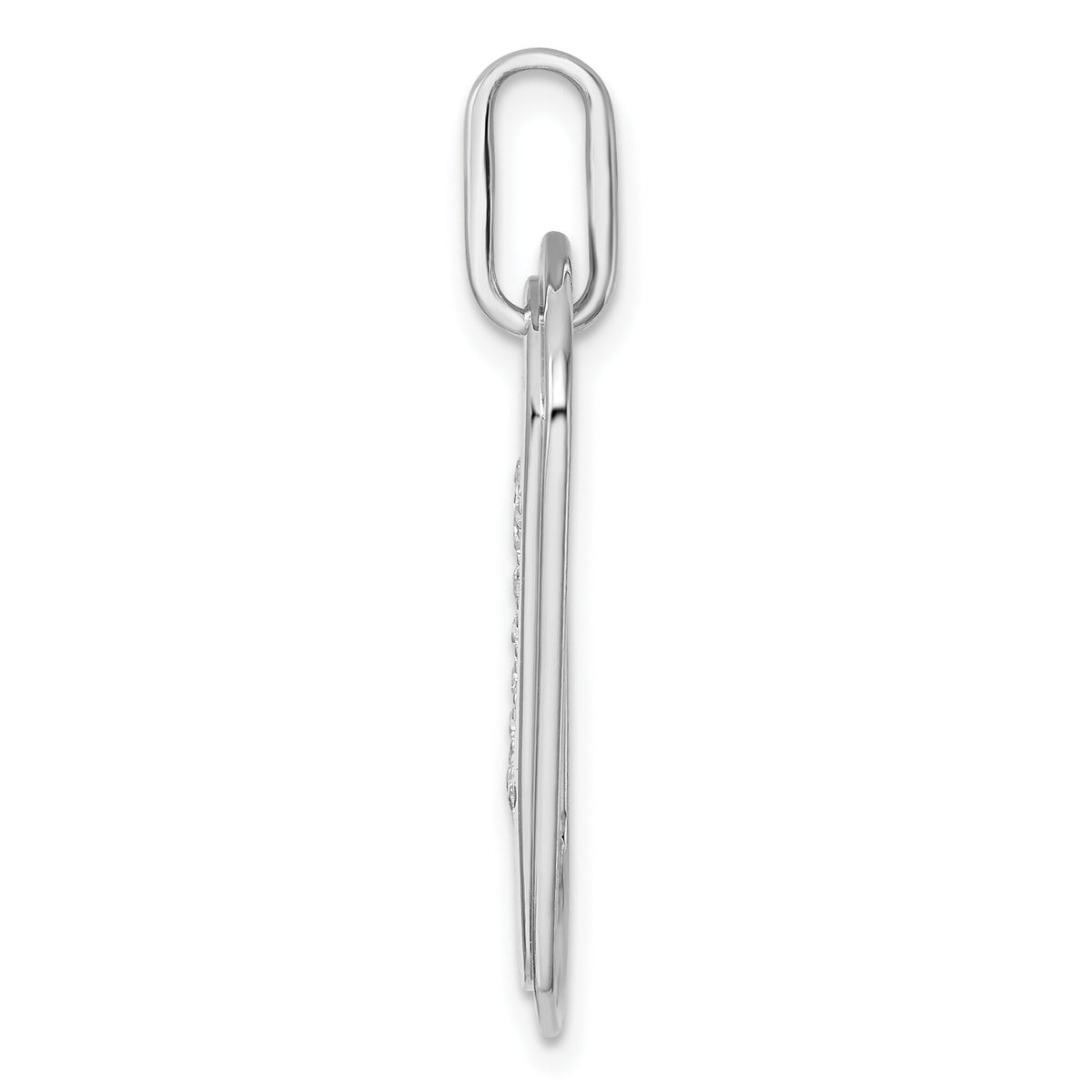 14K White Gold  Diamond Initial I Dog Tag Charm-PM9842I-018-WA