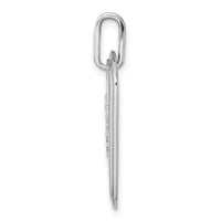 14K White Gold  Diamond Initial P Dog Tag Charm-PM9842P-018-WA
