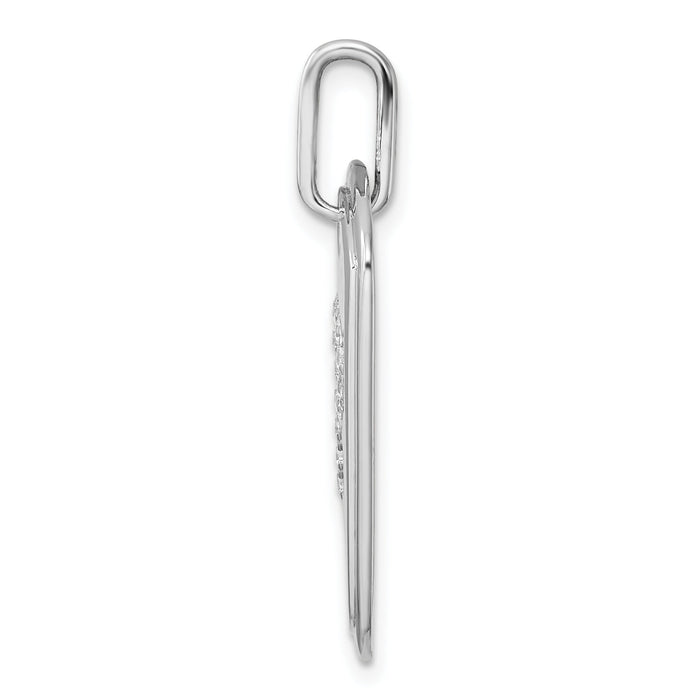 14K White Gold  Diamond Initial P Dog Tag Charm-PM9842P-018-WA