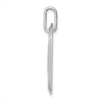 14K White Gold  Diamond Initial S Dog Tag Charm-PM9842S-017-WA