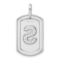 14K White Gold  Diamond Initial S Dog Tag Charm-PM9842S-017-WA