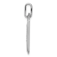 14K White Gold  Diamond Initial T Dog Tag Charm-PM9842T-013-WA