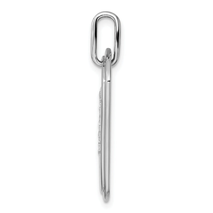 14K White Gold  Diamond Initial T Dog Tag Charm-PM9842T-013-WA