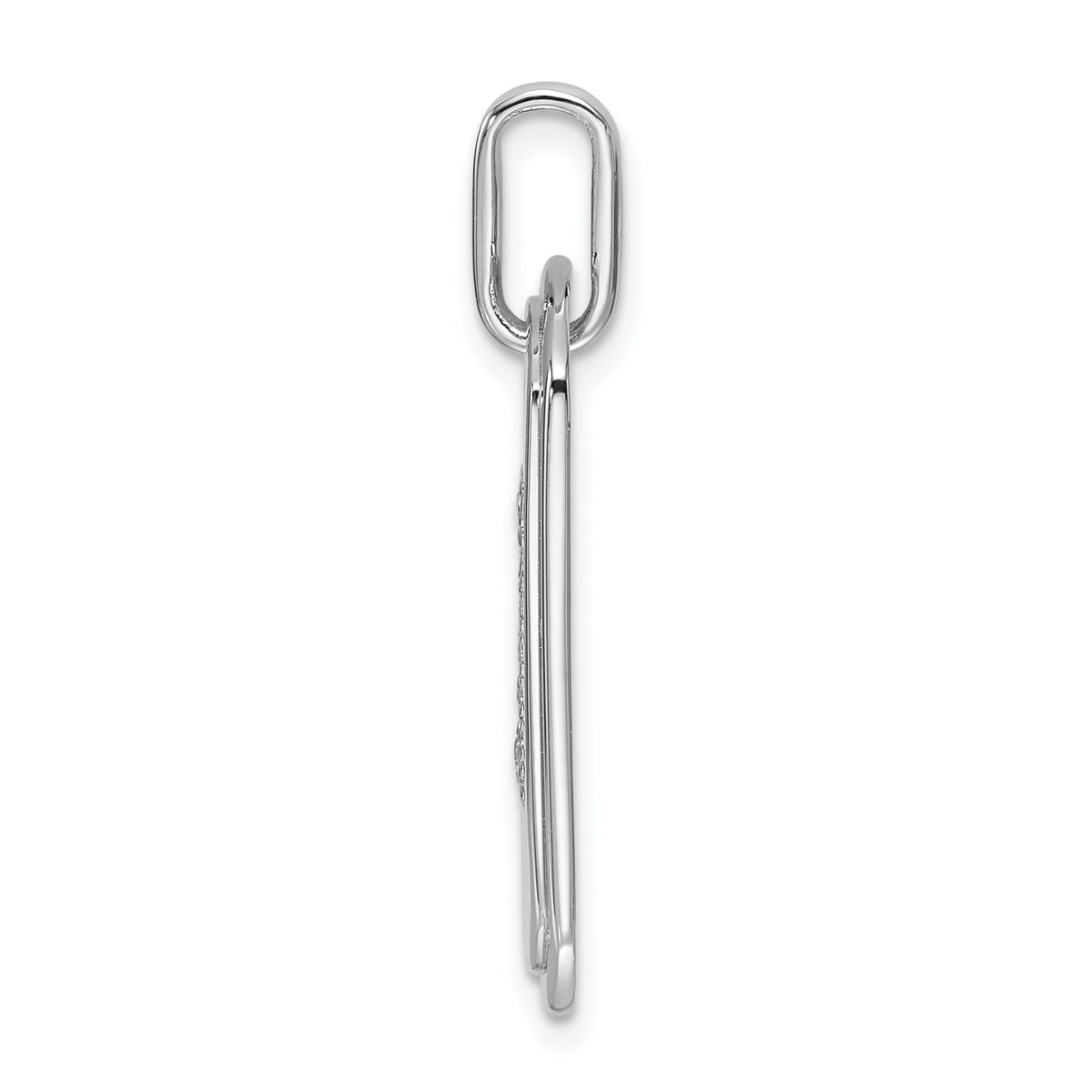 14K White Gold  Diamond Initial W Dog Tag Charm-PM9842W-020-WA