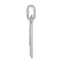 14K White Gold  Diamond Initial W Dog Tag Charm-PM9842W-020-WA