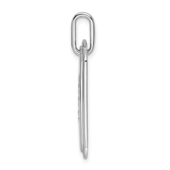 14K White Gold  Diamond Initial Y Dog Tag Charm-PM9842Y-014-WA