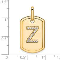 14K Diamond Initial Z Dog Tag Charm-PM9842Z-018-YA